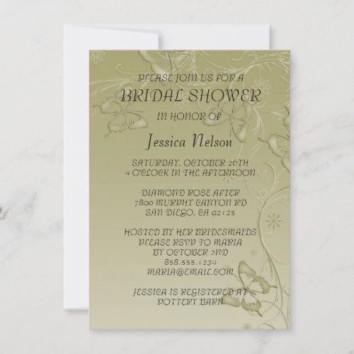 Vintage Modern Butterfly Bridal Shower Invitation