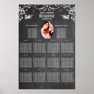 Vintage Modern Chalkboard Photo Seating Chart