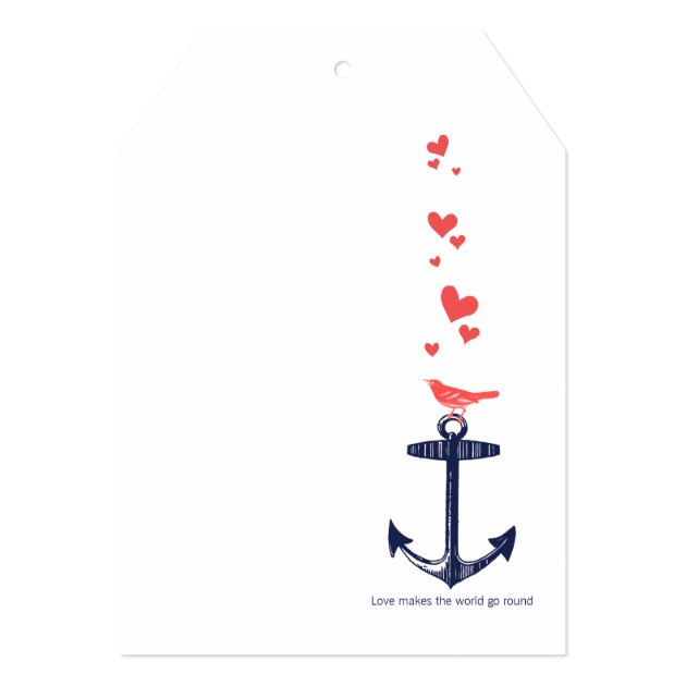 Vintage Modern Coral Bird Navy Nautical Wedding Invitation