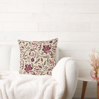 Vintage Modern Cranberry Flora