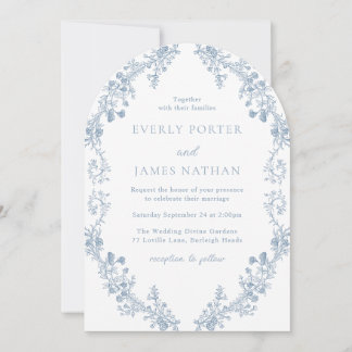 Vintage Modern Elegance Floral Arch Wedding Invitation