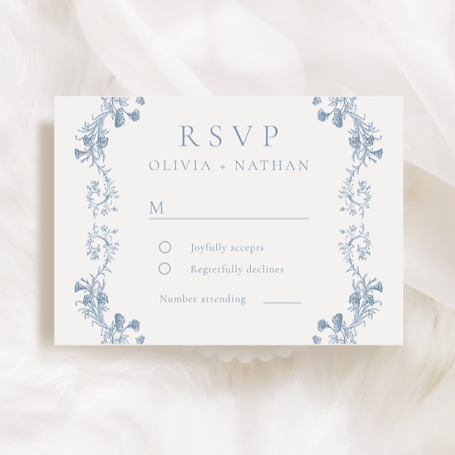 Vintage Modern Elegance Floral Wedding RSVP Card (Creator Uploaded)