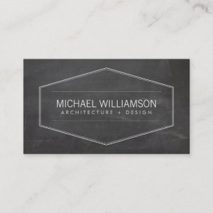 Vintage Modern Emblem Chalkboard Architect Business Card