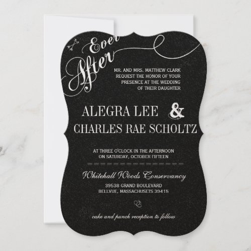 Vintage Modern Ever After Chalkboard Invitation