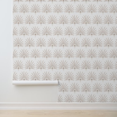 Vintage Modern Fan Pattern Wallpaper