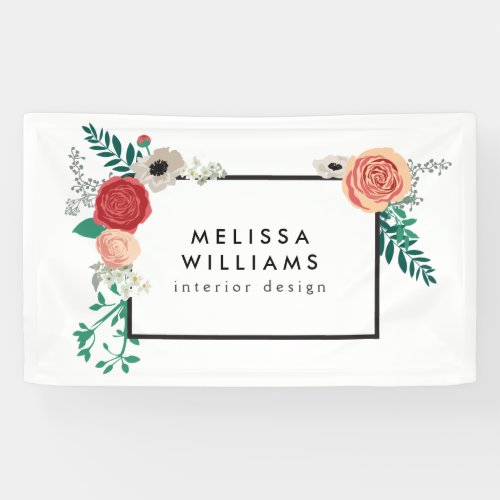 Vintage Modern Floral Motif Banner