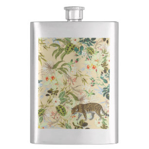 Vintage Modern Flower Jungle Tropical Flask