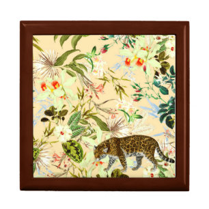 Vintage Modern Flower Tiger Jungle Gift Box