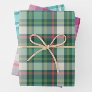 Vintage Modern Gift Wrap in Fun Plaid