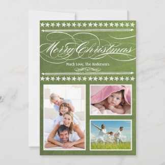 Vintage Modern Green Chalkboard  Photo Card