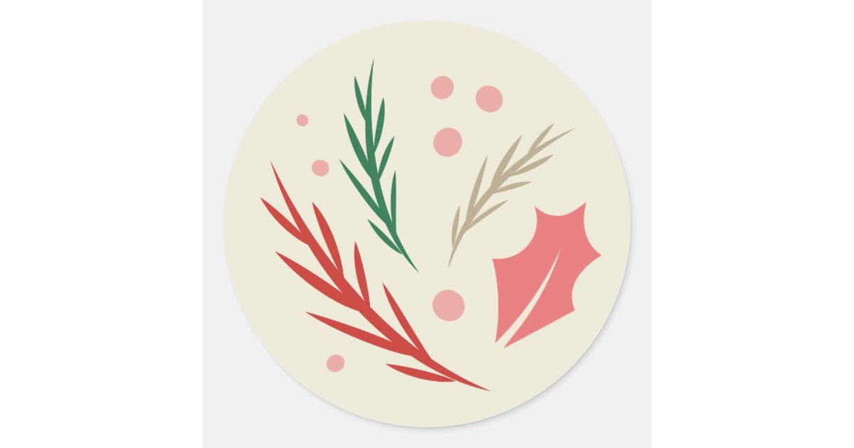 Vintage Modern Ivory Holiday Sticker | Zazzle