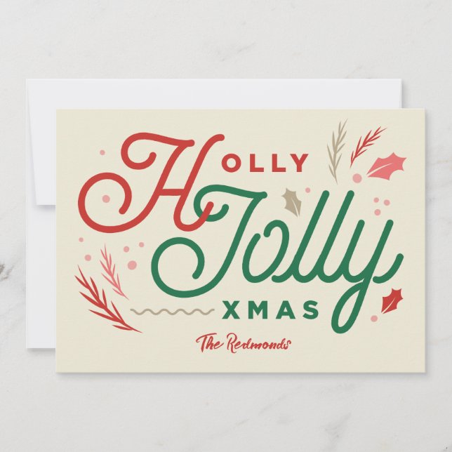 Vintage Modern Ivory Xmas card (Front)