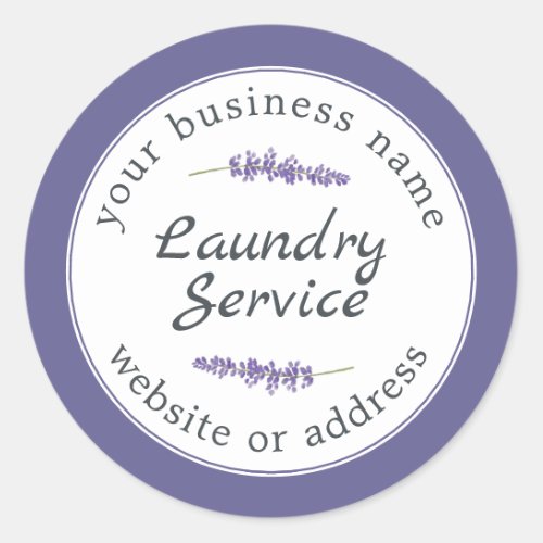 Vintage Modern Laundry Service Business Name Class Classic Round Sticker