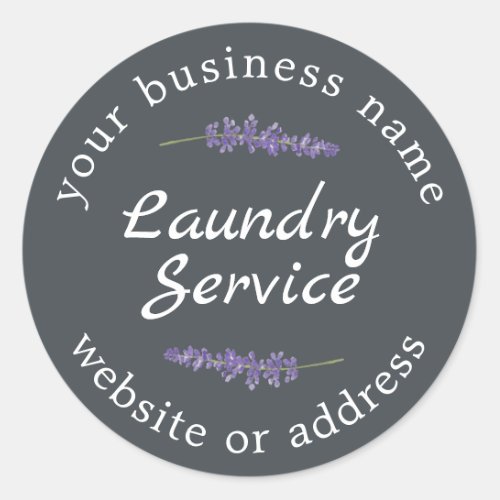 Vintage Modern Laundry Service Business Name Class Classic Round Sticker