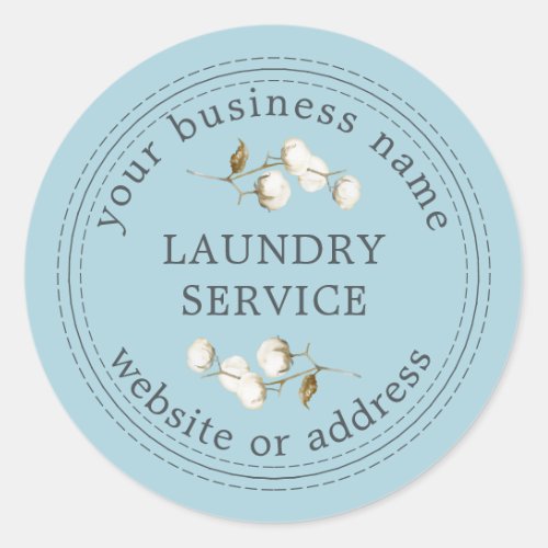 Vintage Modern Laundry Service Business Name Classic Round Sticker