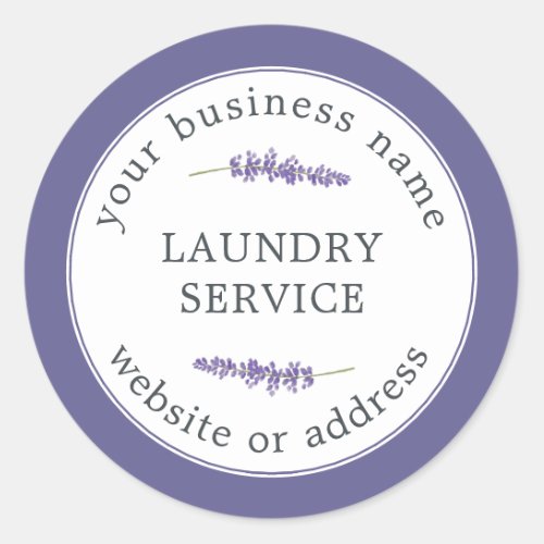 Vintage Modern Laundry Service Business Name Classic Round Sticker