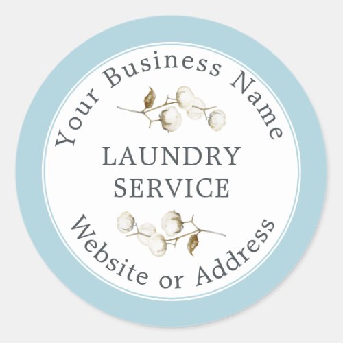 Vintage Modern Laundry Service Business Name Classic Round Sticker