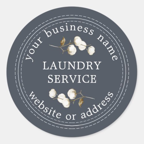 Vintage Modern Laundry Service Business Name Classic Round Sticker