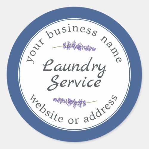 Vintage Modern Laundry Service Business Name Classic Round Sticker