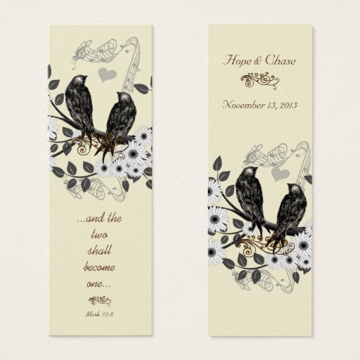 Customizable Vintage Mini Bookmark or Wedding Tags Business Cards