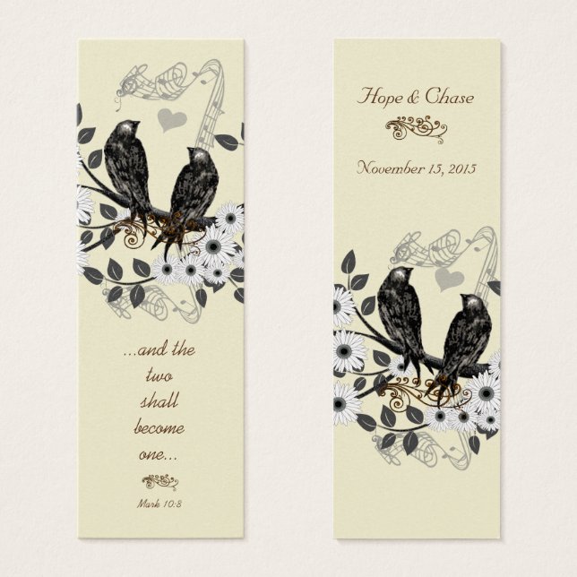 Vintage Modern Love Bird Wedding Tags (Front & Back)