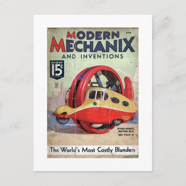 Vintage Modern Mechanix magazine Postcard (Front)