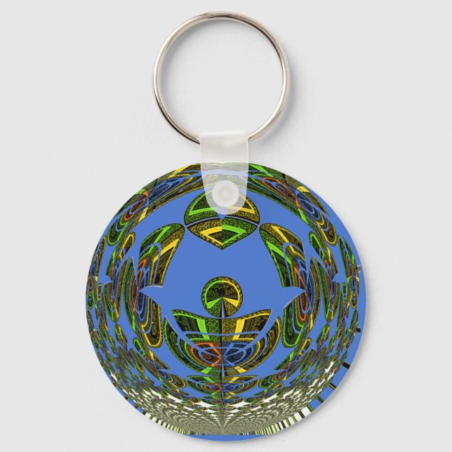Vintage modern Motif Keychain (Front)