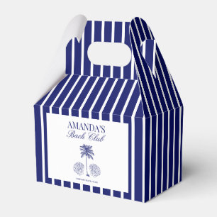 Vintage Modern Navy Beach Bachelorette Club Favor Boxes