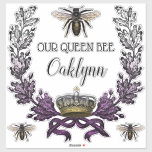 Vintage Modern Our Queen Bee Baby Nursery Sticker