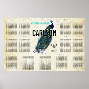 Vintage Modern Peacock Seating Chart