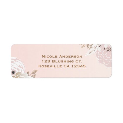 Vintage Modern Pink  Gold Floral Bridal Shower Label