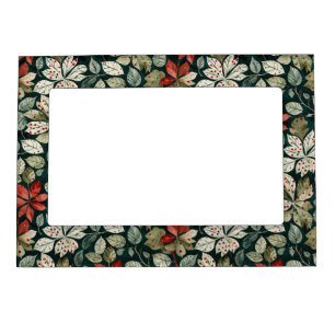 Vintage Modern Poinsettias Magnetic Frame