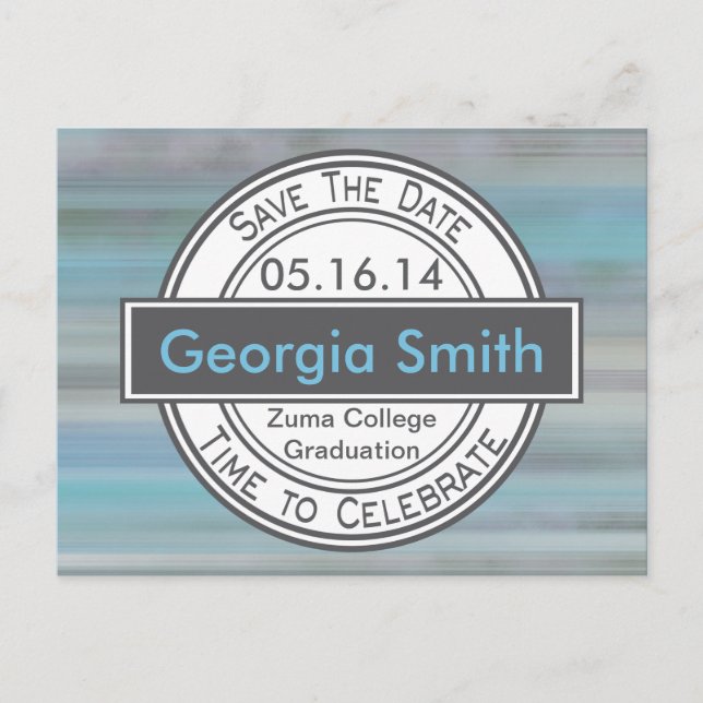 Vintage Modern Sign Save The Date Graduation Postcard (Front)