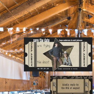 Vintage Modern Theater Ticket Save the Date