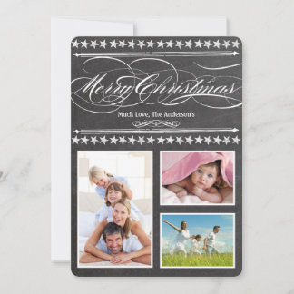 Vintage Modern Typography Chalkboard  Photo Card