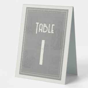 Vintage modern wedding table tent