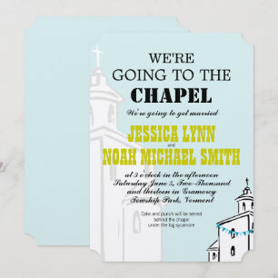 Vintage Modern We're going to the Chapel Wedding Invitation
