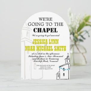 Vintage Modern We're going to the Chapel Wedding Invitation