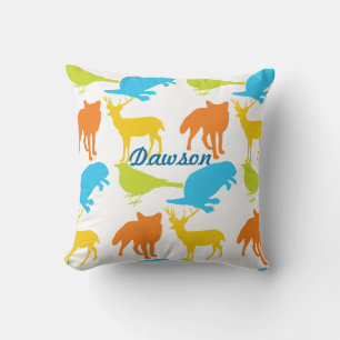Vintage Modern Woodland Animals Pillow