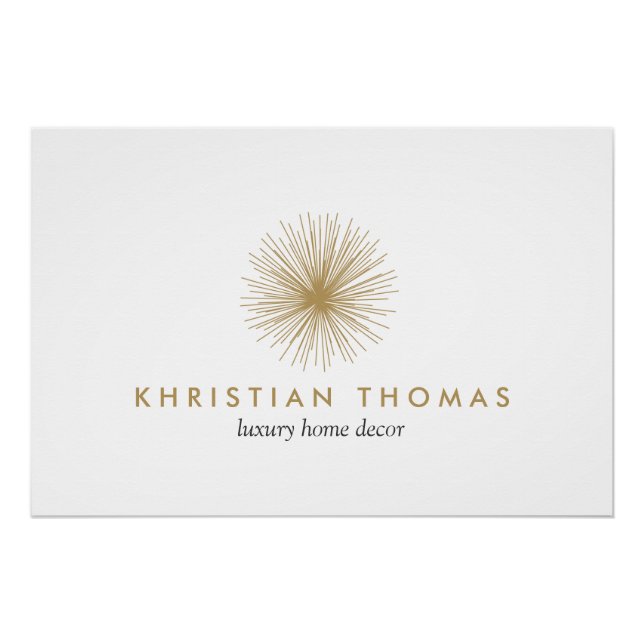 Vintage Modernist Interior Design Logo Download Poster (Front)