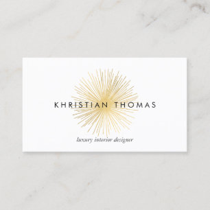 Vintage Modernist Luxe Gold Sputnik Designer Business Card