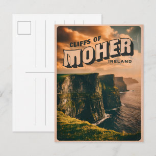 Vintage moher cliffs, Ireland nature gifts Postcard