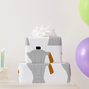 Vintage Moka Pot Coffee Maker Retro Espresso Wrapping Paper