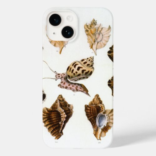 Vintage Mollusks and Snails Marine Life Organisms Case_Mate iPhone 14 Case