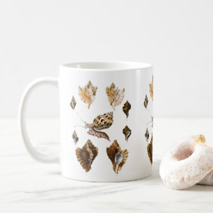 Vintage Mollusks and Snails, Marine Life Organisms Coffee Mug