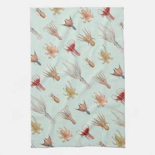 Vintage Mollusks (Blue) Kitchen Towel