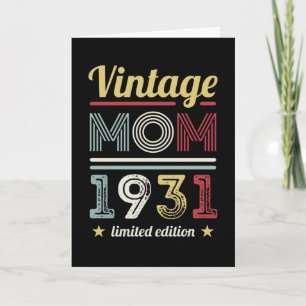 Vintage Mom 1931 90th Birthday Gift Women Retro Card