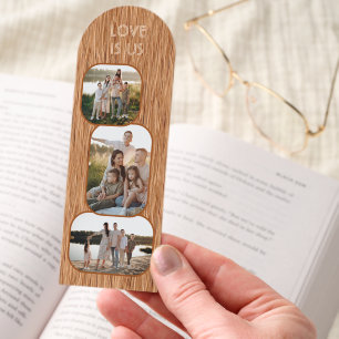 Vintage Mom Dad Love Is Us On Rustic Wood Patter Bookmarks