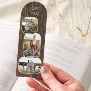Vintage Mom Dad Love Is Us On Rustic Wood Patter Bookmarks