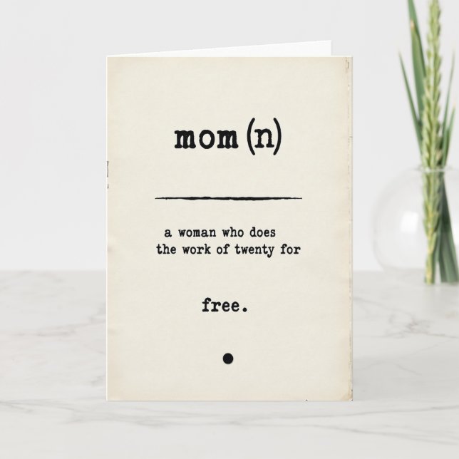 Vintage Mom Definition Display Card (Front)